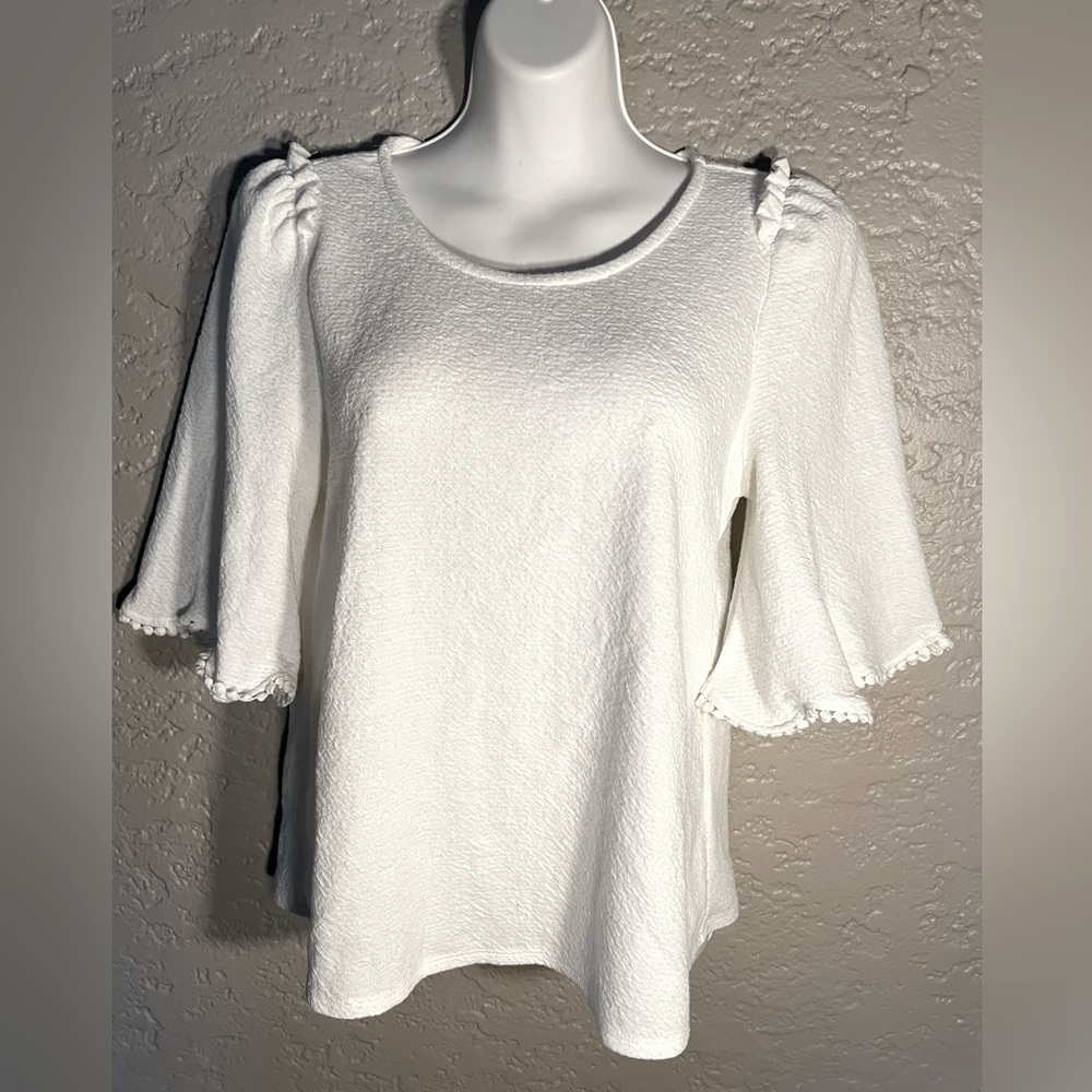 Anthropologie white tee with bell sleeve by Sunday in Brooklyn, size S